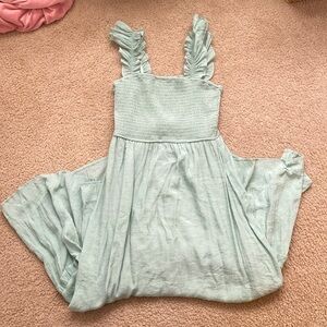 Magnolia Boutique Women’s Large Green Sleeveless Tiered Maxi Dress